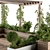 Rooftop Oasis: Pergola Garden Set 3D model small image 5