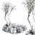 Snowy Outdoor Plants Set - 345V 3D model small image 1