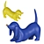 Elegant Durbin Dog Sculpture 3D model small image 1
