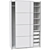 Modern White Wardrobe with Matte Glass 3D model small image 3