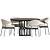 Luz Intreccio Dining Set: Elegant Wood and Velvet Chairs 3D model small image 3