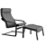 IKEA Poang Chair and Footstool Set 3D model small image 4