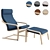 IKEA Poang Chair and Footstool Set 3D model small image 8