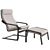 IKEA Poang Chair and Footstool Set 3D model small image 9