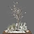 Snowy Garden Set: Outdoor Bush and Tree 3D model small image 5