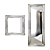 Sleek Sinuo Glass Wall Mirror 3D model small image 1