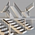 Wooden Stairs with Metal Balusters 3D model small image 1