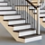 Wooden Stairs with Metal Balusters 3D model small image 3