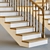 Elegant Carved Wood Stairs 3D model small image 3