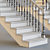 Elegant Carved Wood Stairs 3D model small image 5