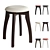 Lugo Array Om: Stylish Stool with Soft Seat 3D model small image 1