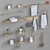 Luxurious Brass Bathroom Set 3D model small image 1