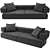 Elegant Fendi Casa Truman Sofa 3D model small image 1