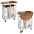 Foldable Table Set with Stools 3D model small image 3