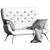 KALEIDOS Modern 2-Seater Sofa 3D model small image 5