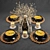 Elegant Tableware Set 3D model small image 1