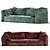 Elegant Velour Sofa 3D model small image 3