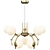 Antler Arm Brass Pendant: Modern, 10-Bulb 3D model small image 1