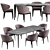 Modern Poliform ATOM Chair and HENRY Table Set 3D model small image 1