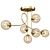 Sleek Brass Glass Chandelier 3D model small image 1