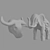 Wooden Metal Animal Figurines 3D model small image 4