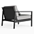 Sleek Aluminum Lounge Chair 3D model small image 3