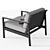 Sleek Aluminum Lounge Chair 3D model small image 5