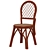 Wicker Rattan Wooden Dining Chair 3D model small image 1