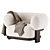 Azure Elegance: Olivie Stone Armchair 3D model small image 2