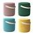 Luxury Velvet Pouf with Handle | Stool Group 3D model small image 2
