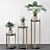 Golden Vase Indoor Plant Set 3D model small image 7