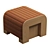 Velvet Hani Small Bench: Chic & Comfy 3D model small image 1
