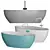 Scene® SPACE Bathtub: Modern Comfort & Exclusive Design 3D model small image 1