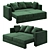 OM Rikkardo: Stylish Sofa by TANAGRA 3D model small image 2