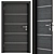 Sleek Steel and Black Wood Door 3D model small image 2