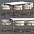 Marble & Velvet Dining Set: Deja Vu Chair + Canto Table 3D model small image 1