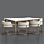 Marble & Velvet Dining Set: Deja Vu Chair + Canto Table 3D model small image 2