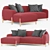 Modern MOLN Chaise Sofa: Real-life Size 3D model small image 1