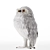 Artificial White Owl Sculpture 3D model small image 2