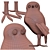 Artificial White Owl Sculpture 3D model small image 6