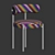 Elegant Ivory Dining Chair 3D model small image 3