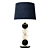 Elegant Hand Blown Glass Table Lamp with Velvet Shade 3D model small image 1