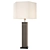 Stylish Nickel Finish Table Lamp with Black Marble Base 3D model small image 1