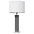 Stylish Nickel Finish Table Lamp with Black Marble Base 3D model small image 2