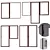 Versatile Window Set: 12 Styles in 3 Colors 3D model small image 1