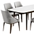 Mido Convertible Dining Set: Table & Chairs 3D model small image 3