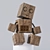 Wooden Car Dice Cup Robot Toy 3D model small image 2