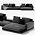 Elegant Modular Connery Sofa 3D model small image 2