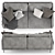 CENTQUATRE Duvivier Canapes: Elegant Sofa for Modern Living 3D model small image 3