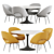 Modern West Elm Orb Dining Table 3D model small image 3